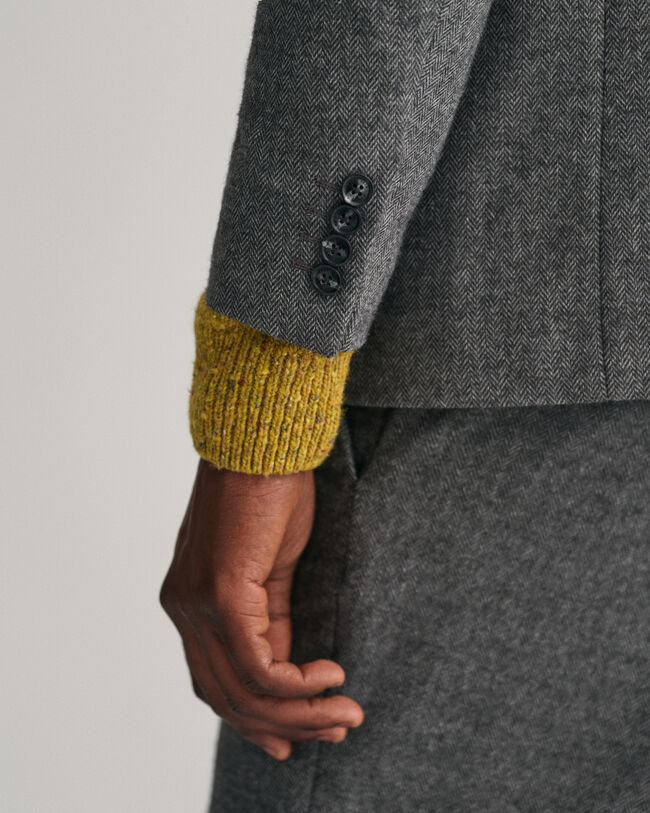 Blazer da abito con motivo a spina di pesce