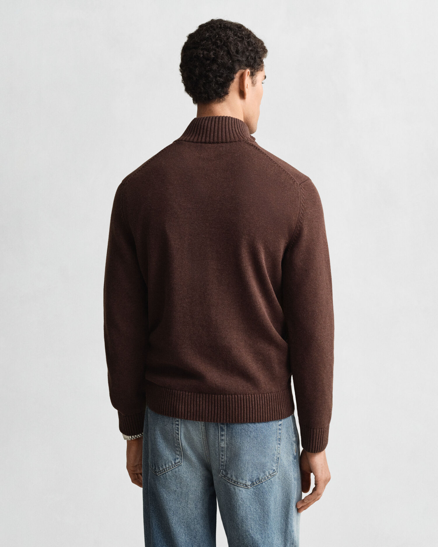 Maglia in cotone casual con zip corta