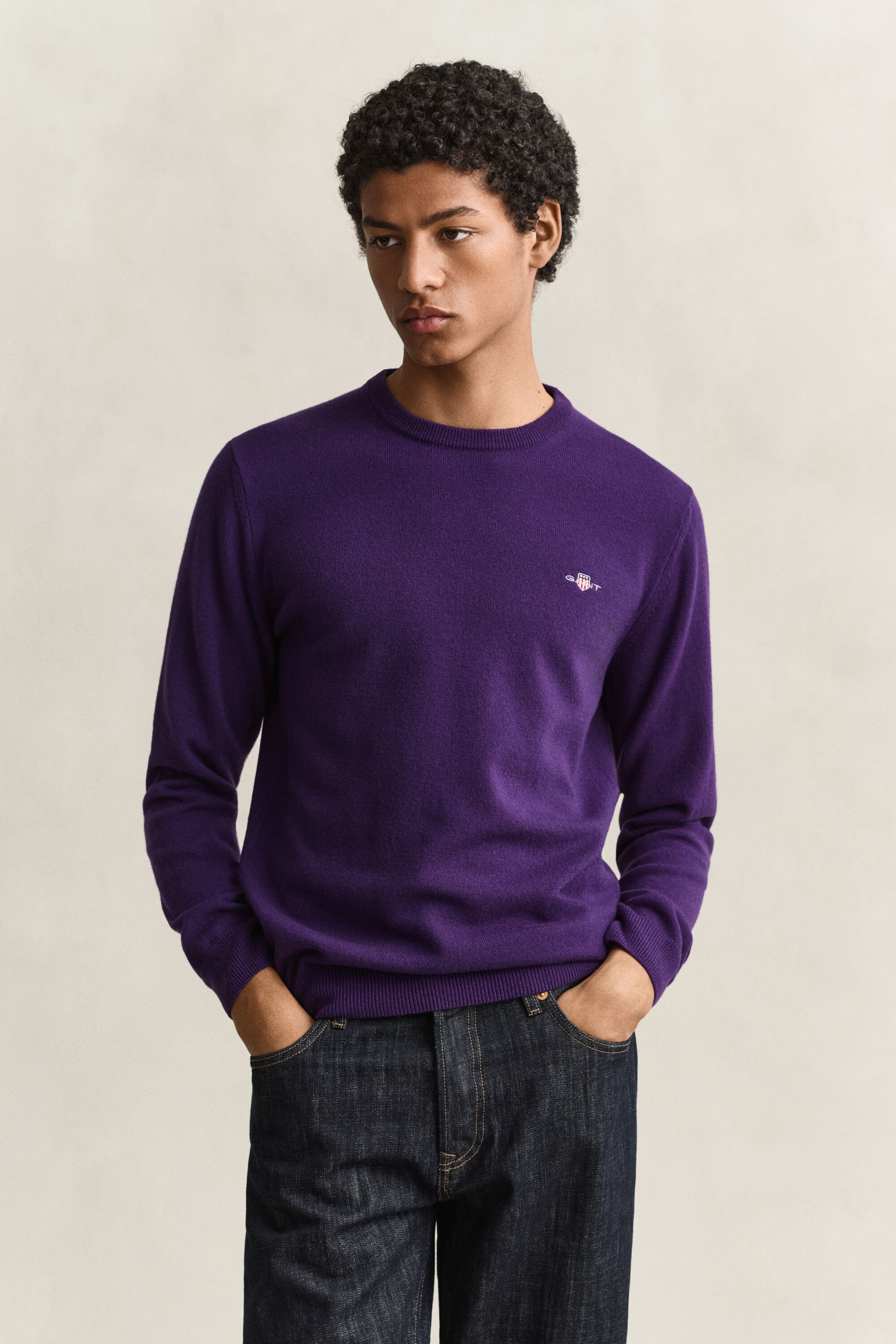 Maglia girocollo in lana d’agnello