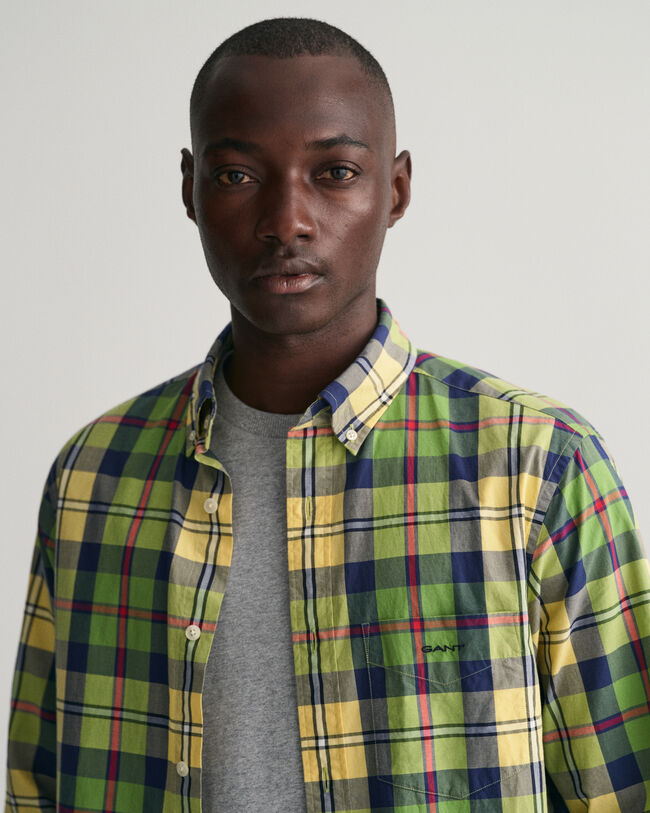 Camicia a quadri grandi in popeline regular fit