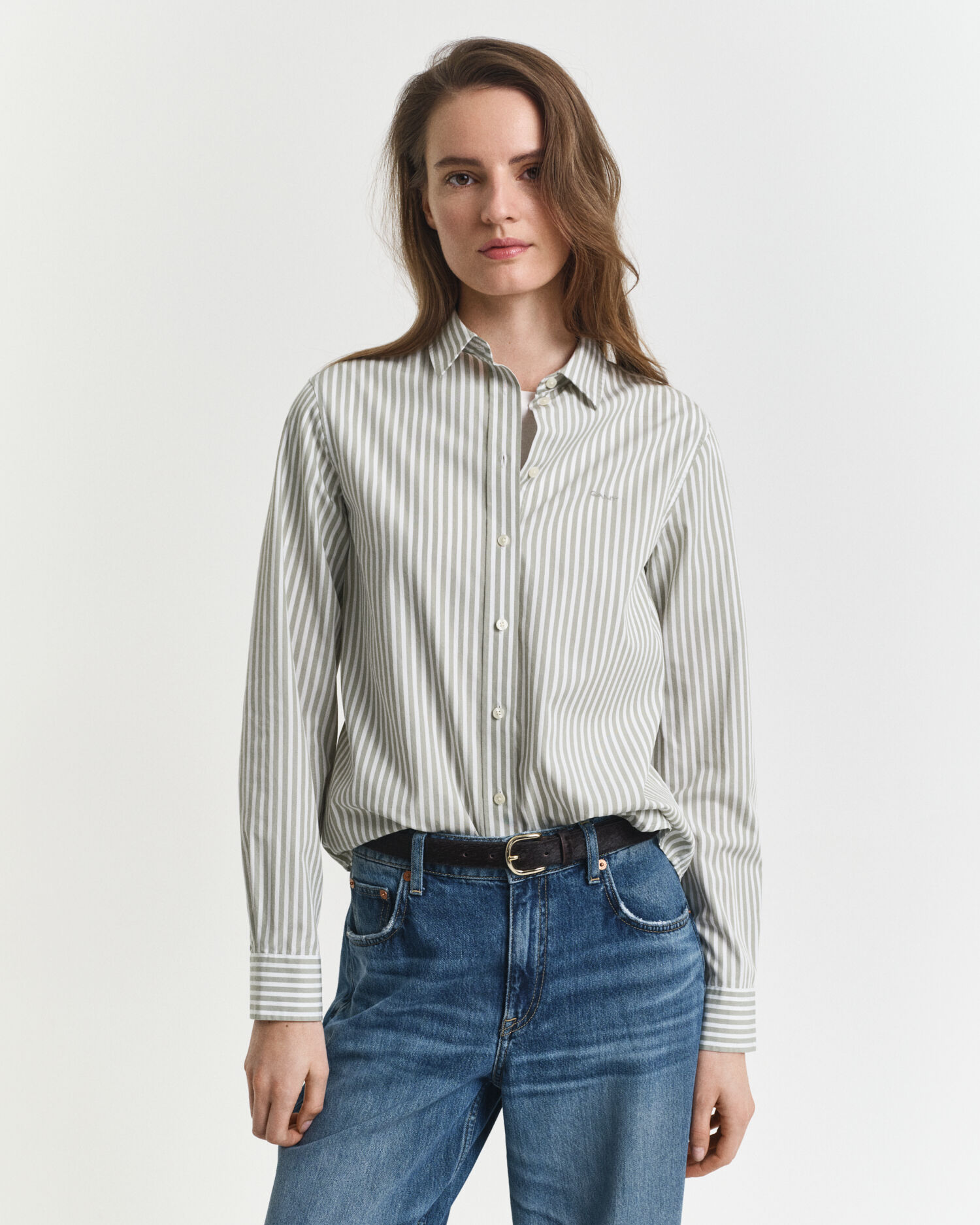 Camicia classica in popeline a righe regular fit