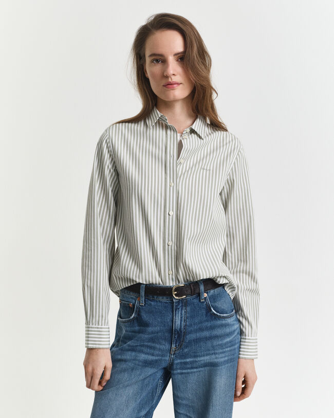 Camicia classica in popeline a righe regular fit