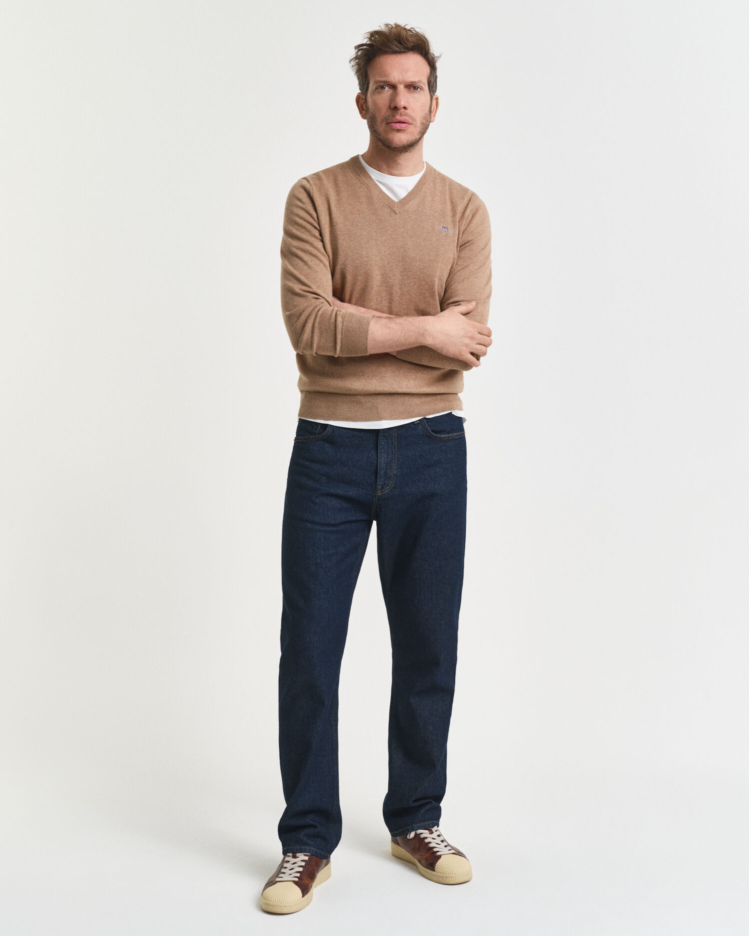 Maglia in cotone con scollo a V classico