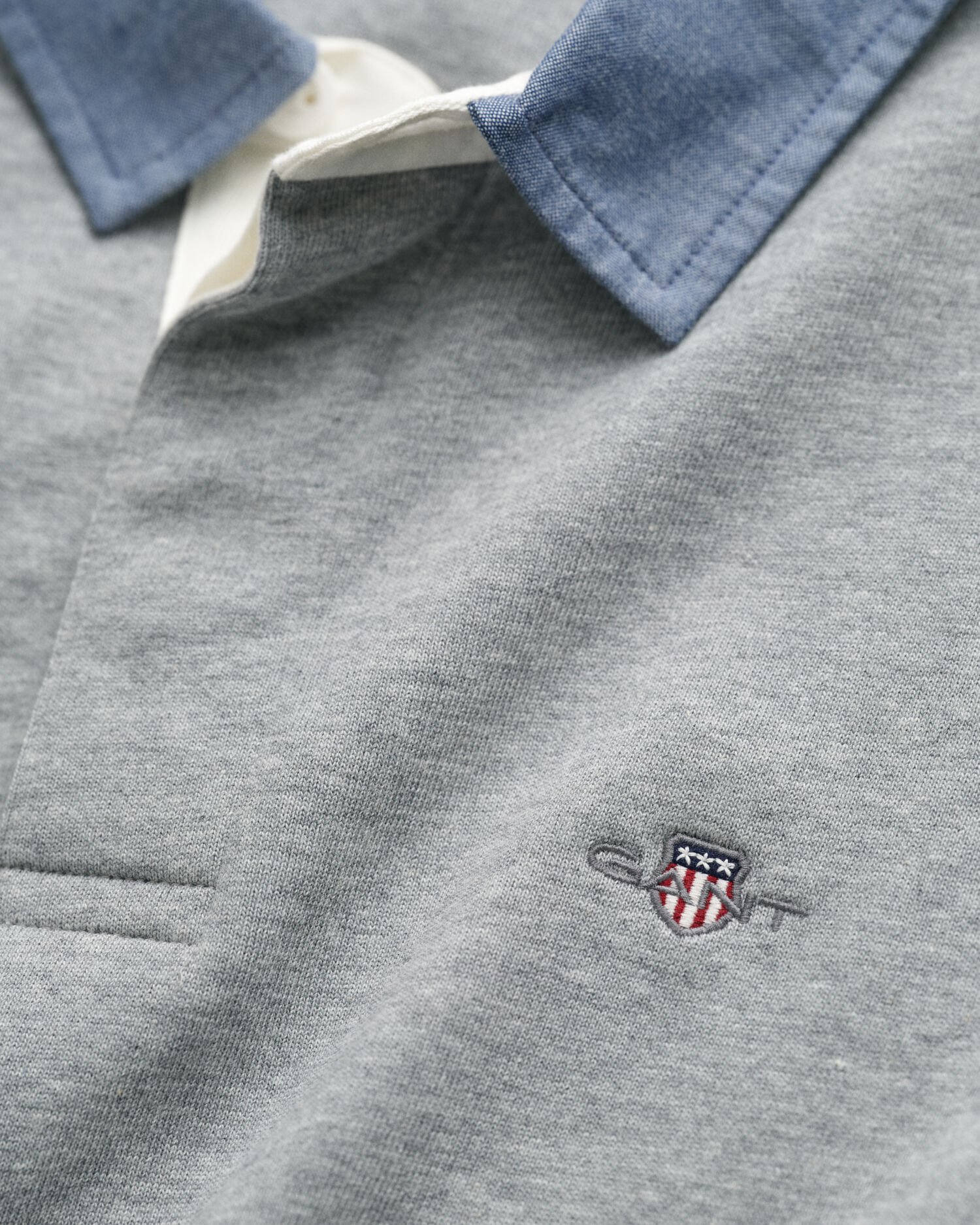 Heavy Rugger con colletto in chambray