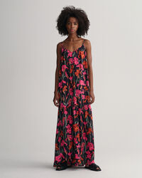 Abito maxi con stampa e spalline sottili