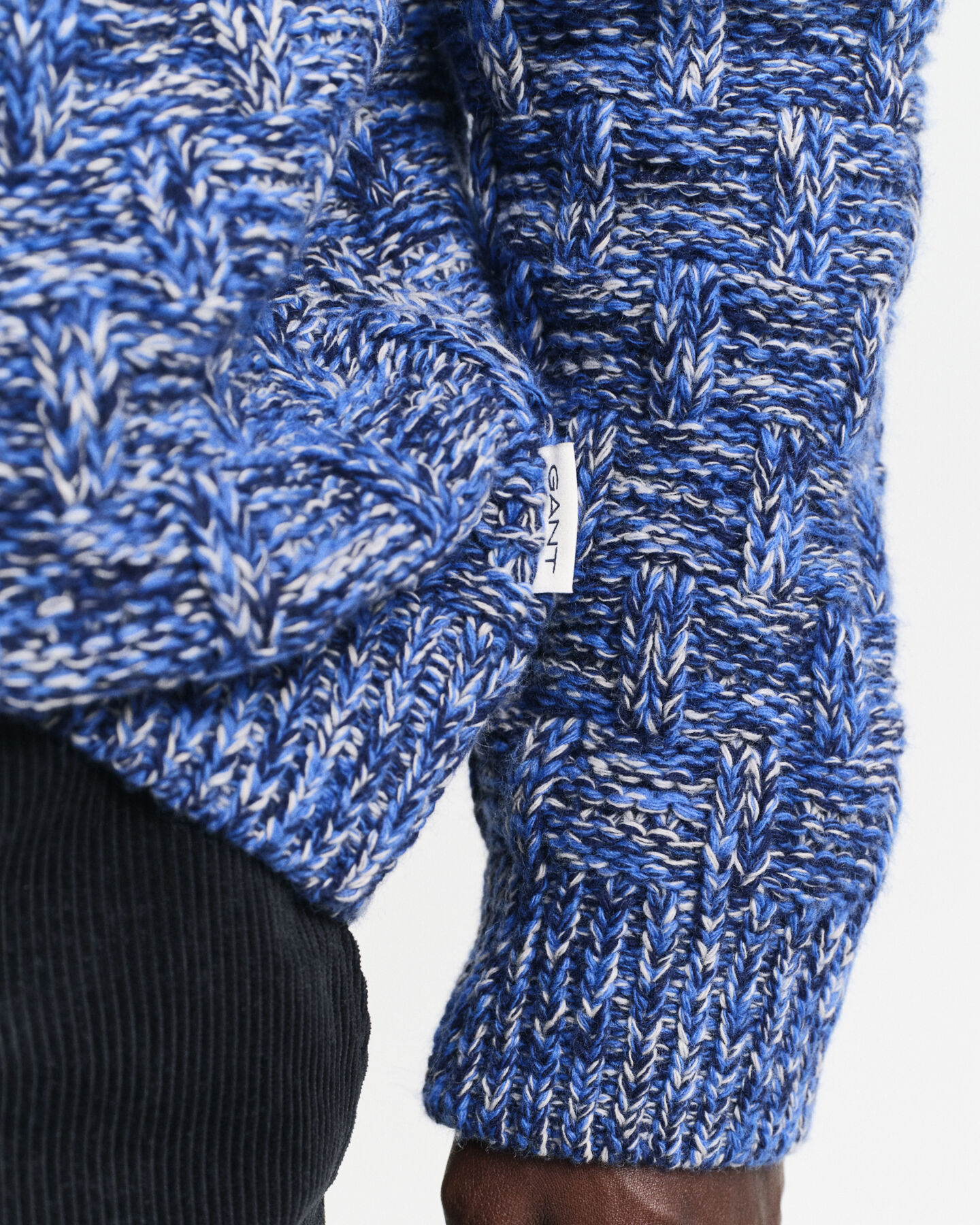 Maglia girocollo in misto lana testurizzata