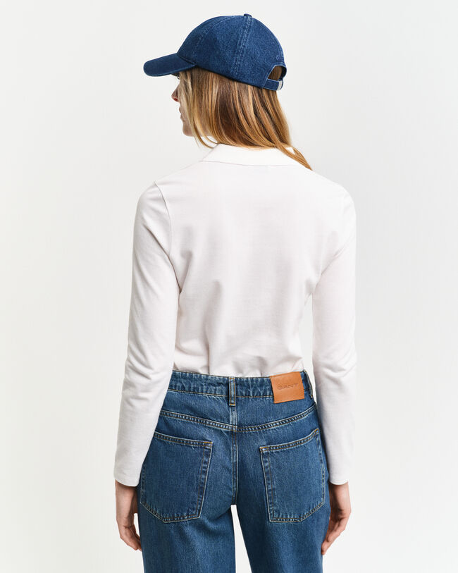 Polo in piqué a maniche lunghe Shield