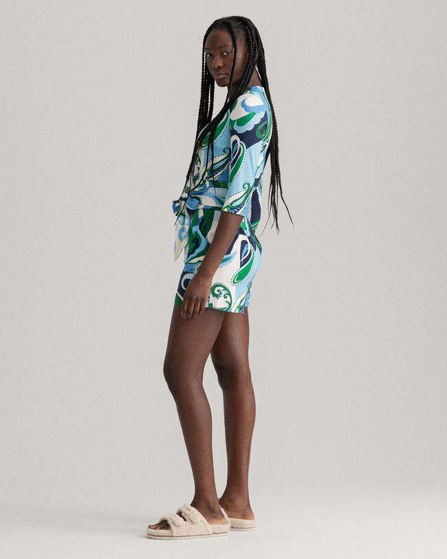 Tuta playsuit corta con motivo cachemire