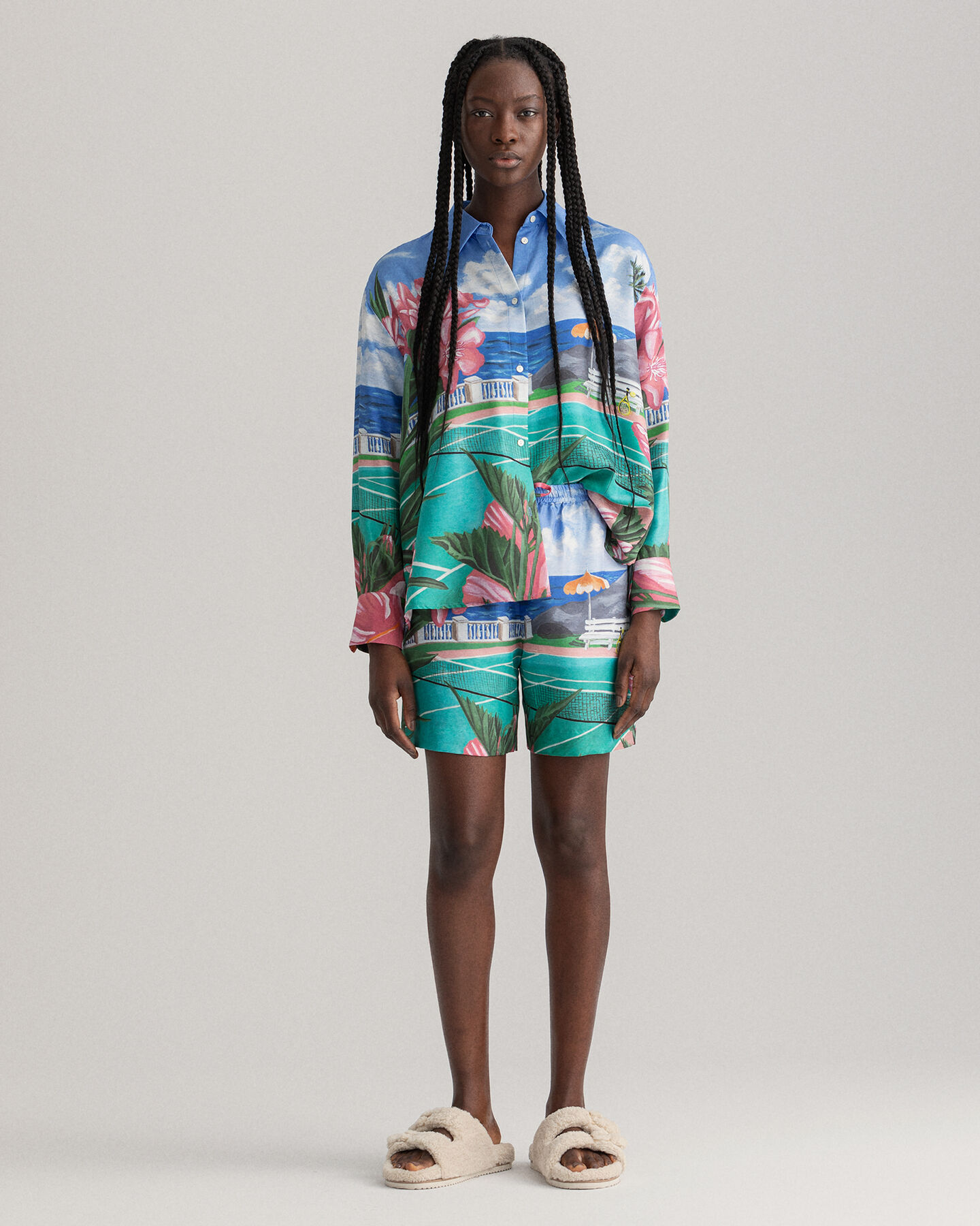 Pantaloncini Scenery Print con coulisse