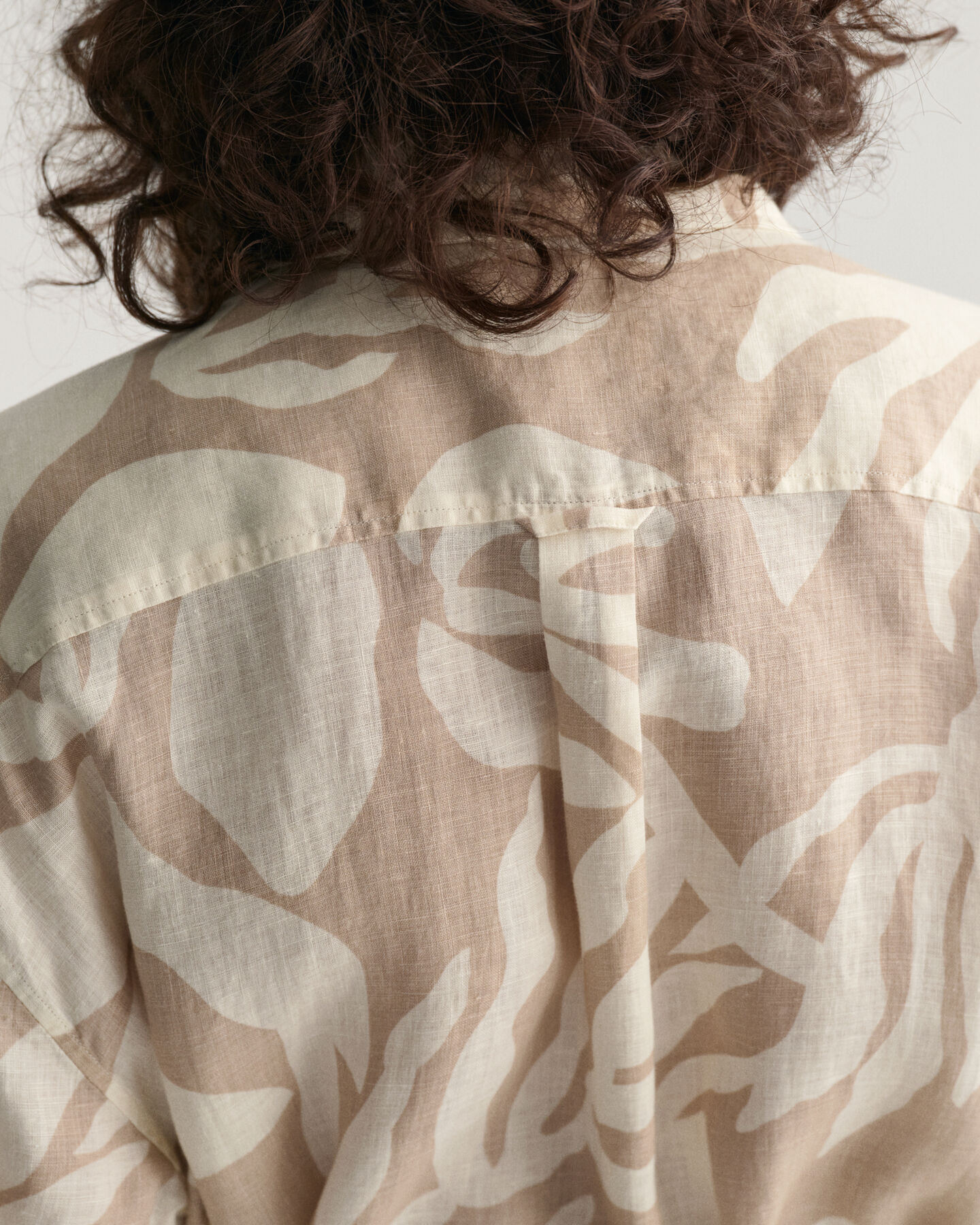 Abito chemisier in lino Palm Print