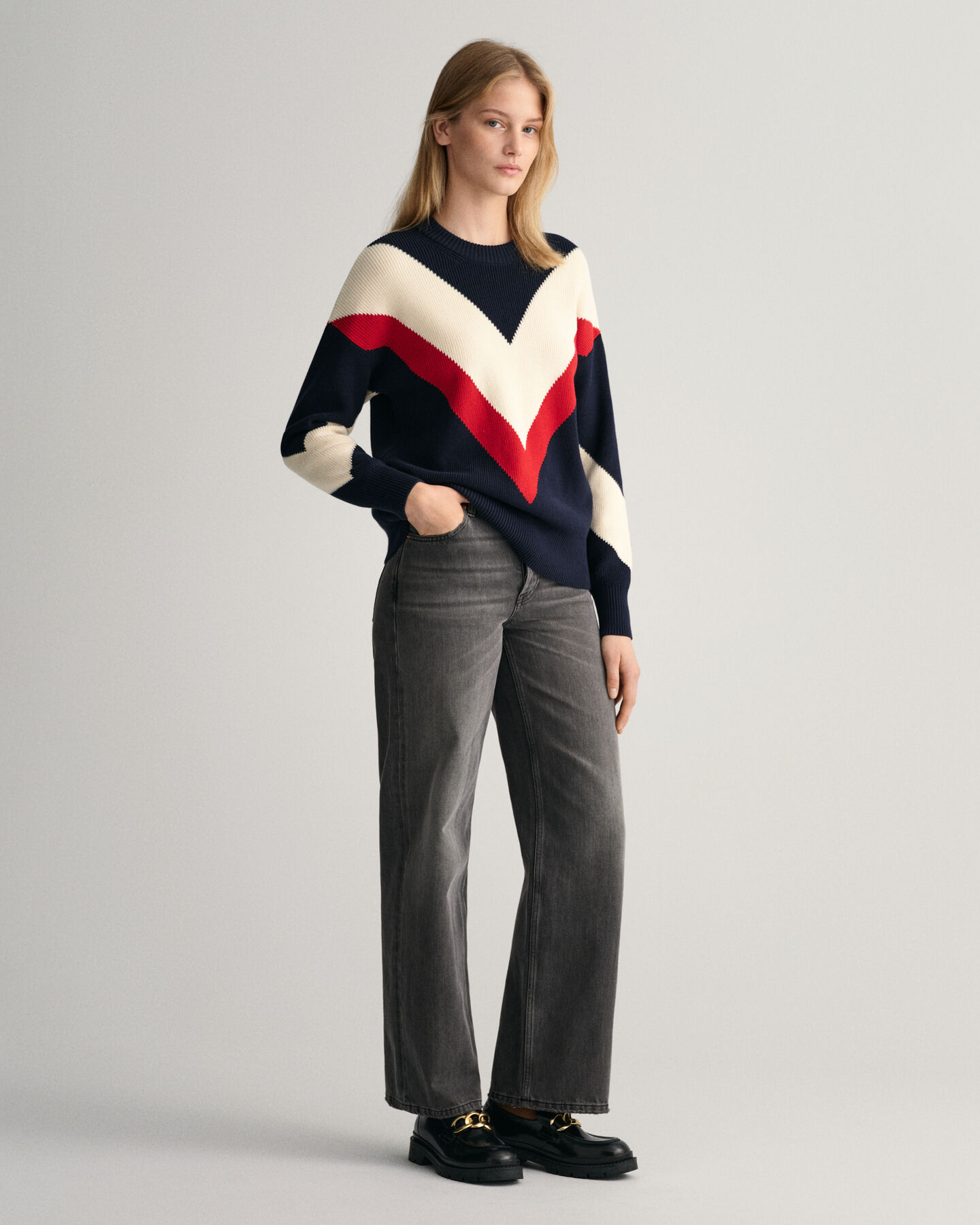 Maglia girocollo Colorblock