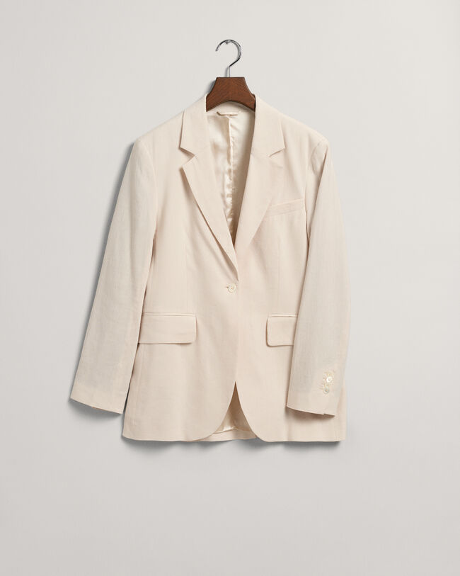 Blazer di lino elasticizzato regular fit