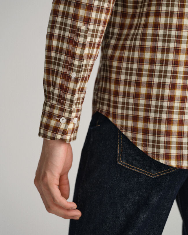 Camicia in broadcloth scozzese regular fit