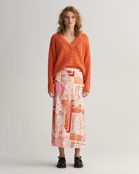 Gonna lunga in seta con stampa Sailing