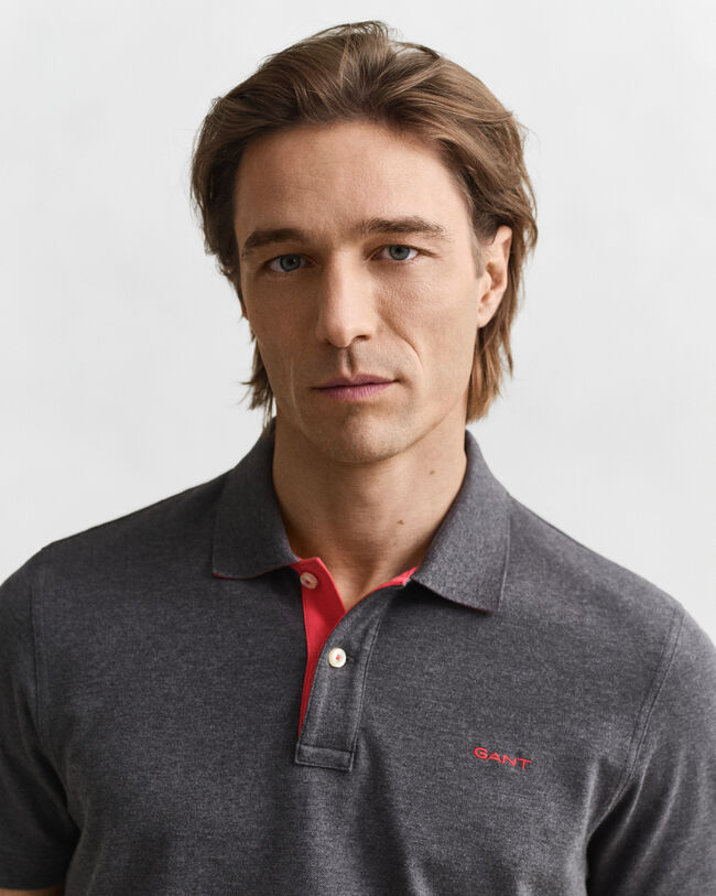 Polo in piqué a contrasto