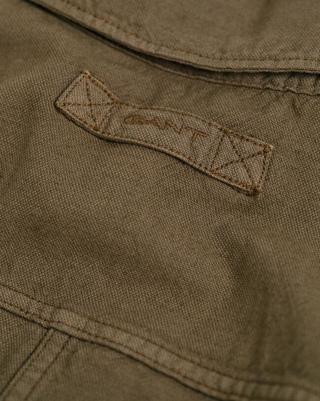 Camicia di lino-cotone tinta in capo