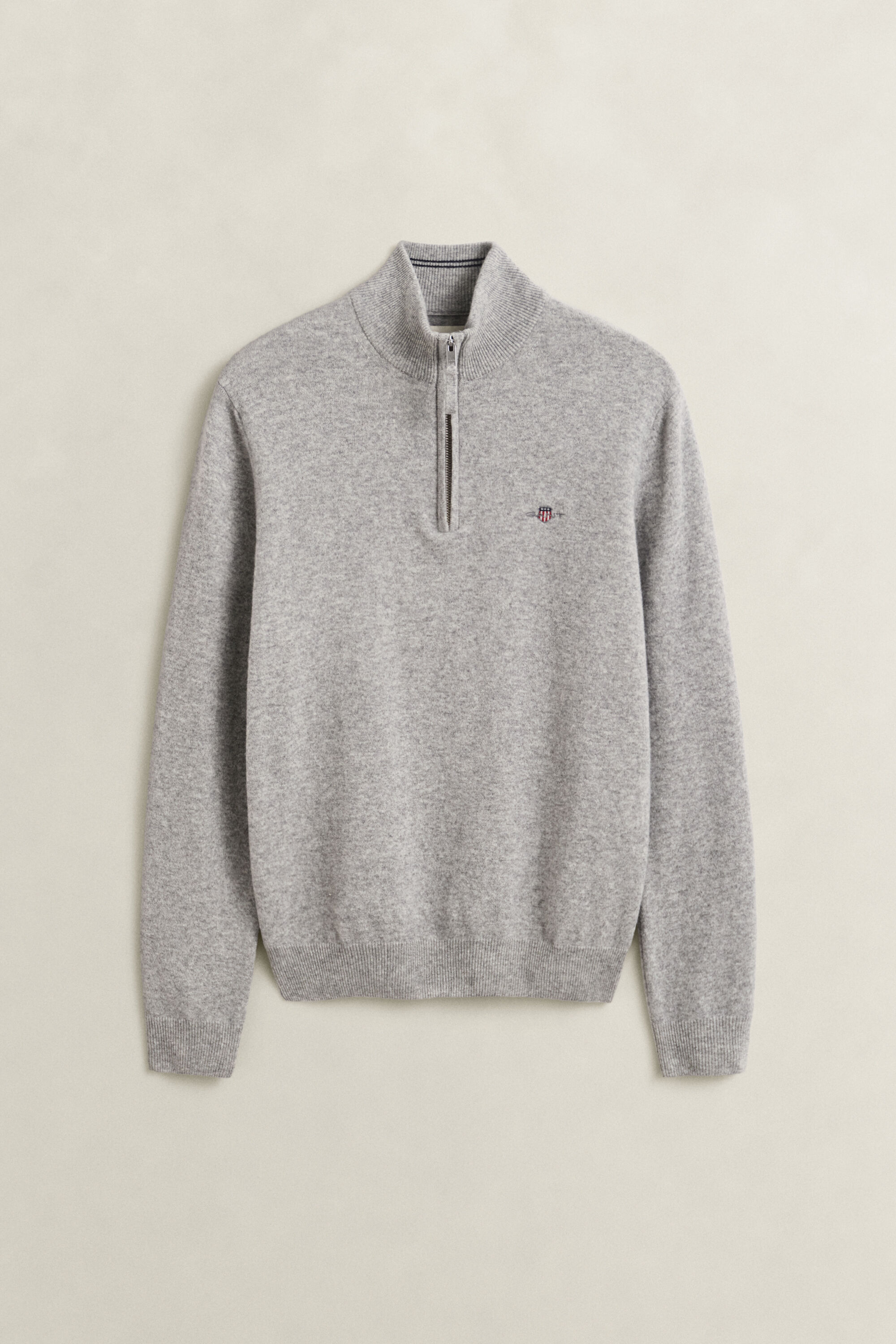 Maglia in lana d’agnello con zip corta
