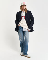 Felpa girocollo con maniche colour block