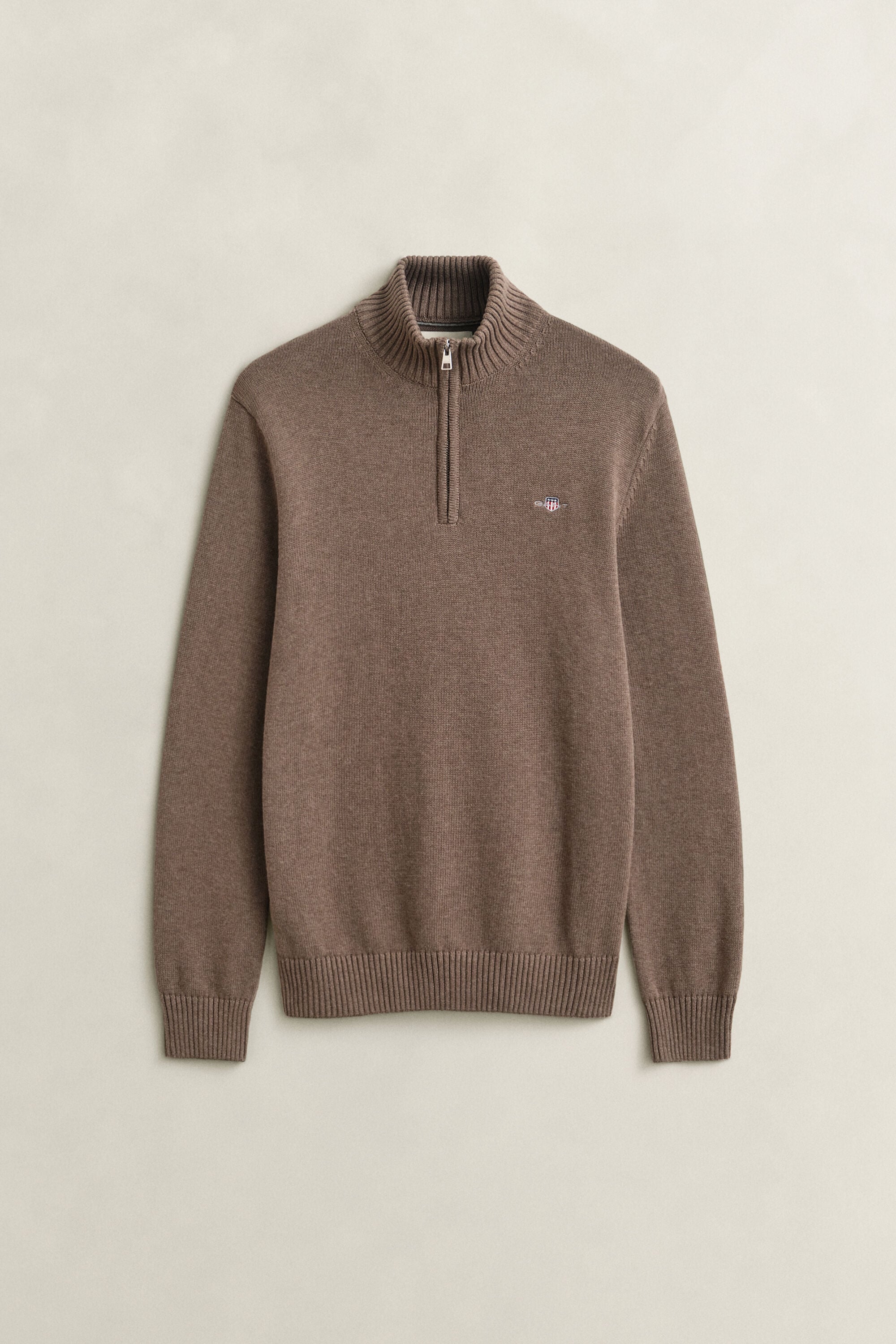 Maglia in cotone casual con zip corta
