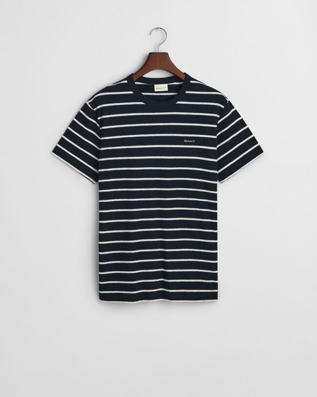 T-shirt in lino e cotone a righe