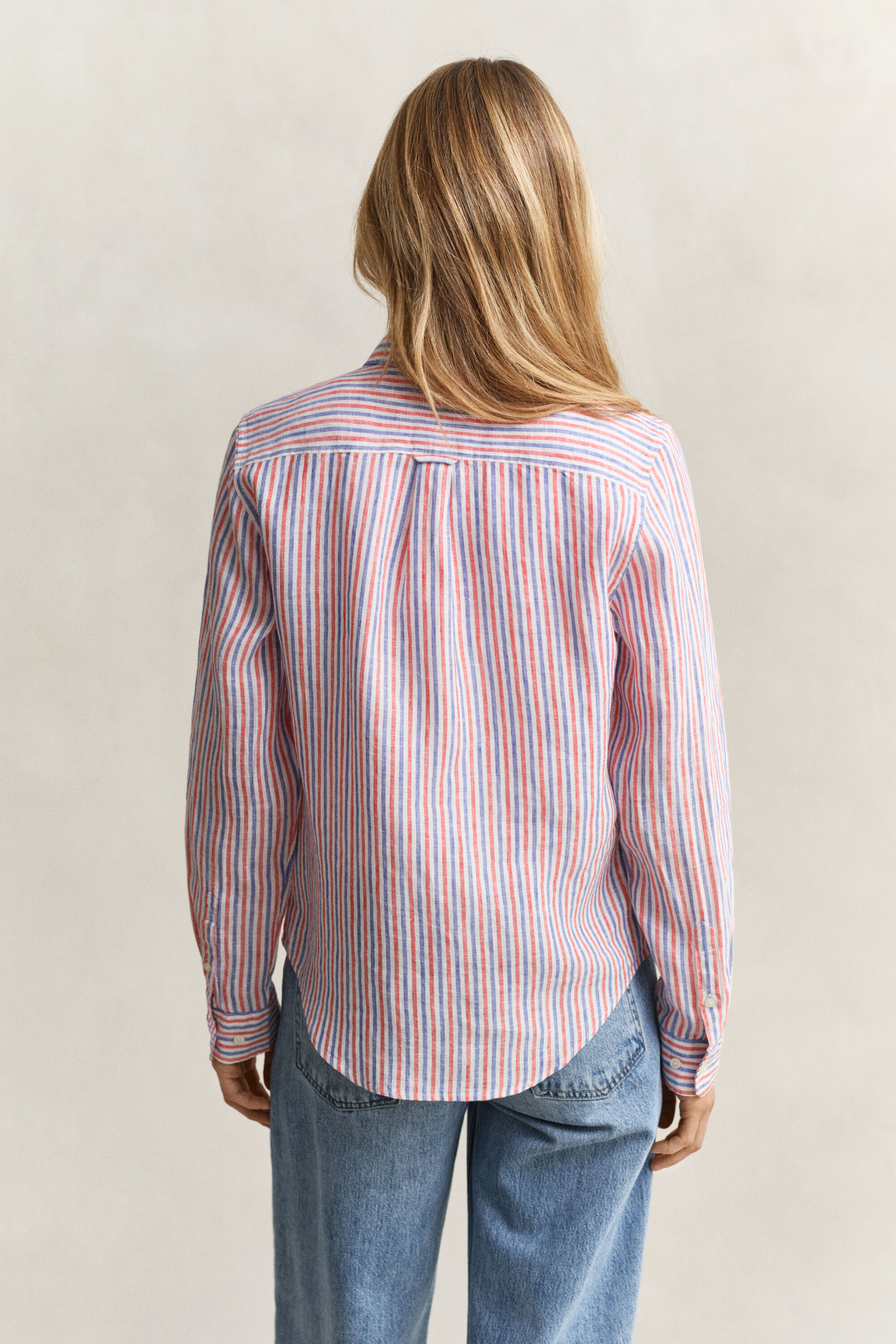 Camicia di lino a righe regular fit