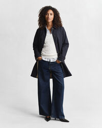 Maglia con scollo a V in cotone elasticizzato a trecce