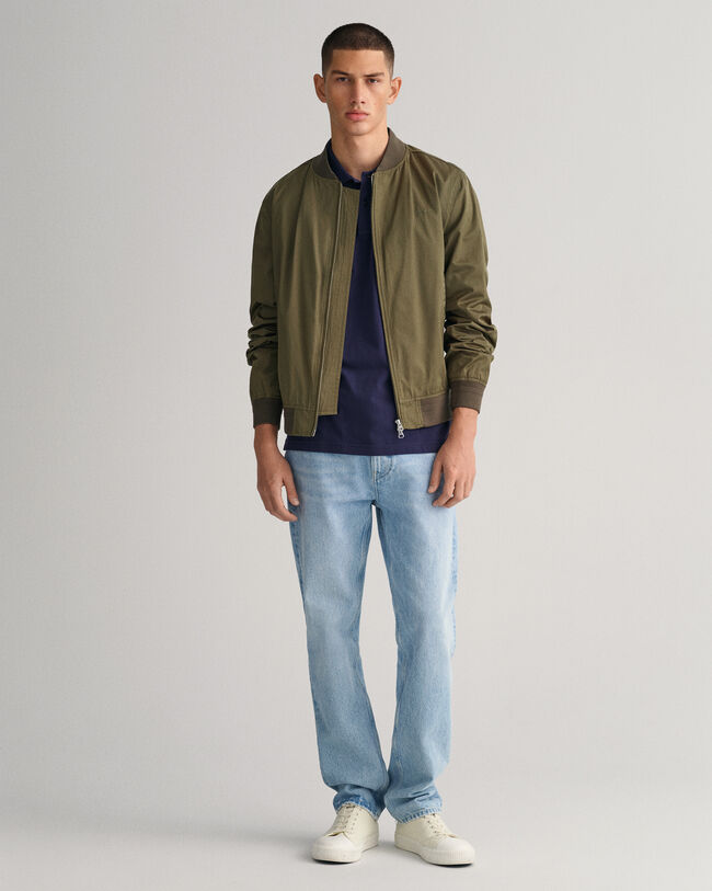 Polo in piqu&eacute; a righe con colletto a contrasto