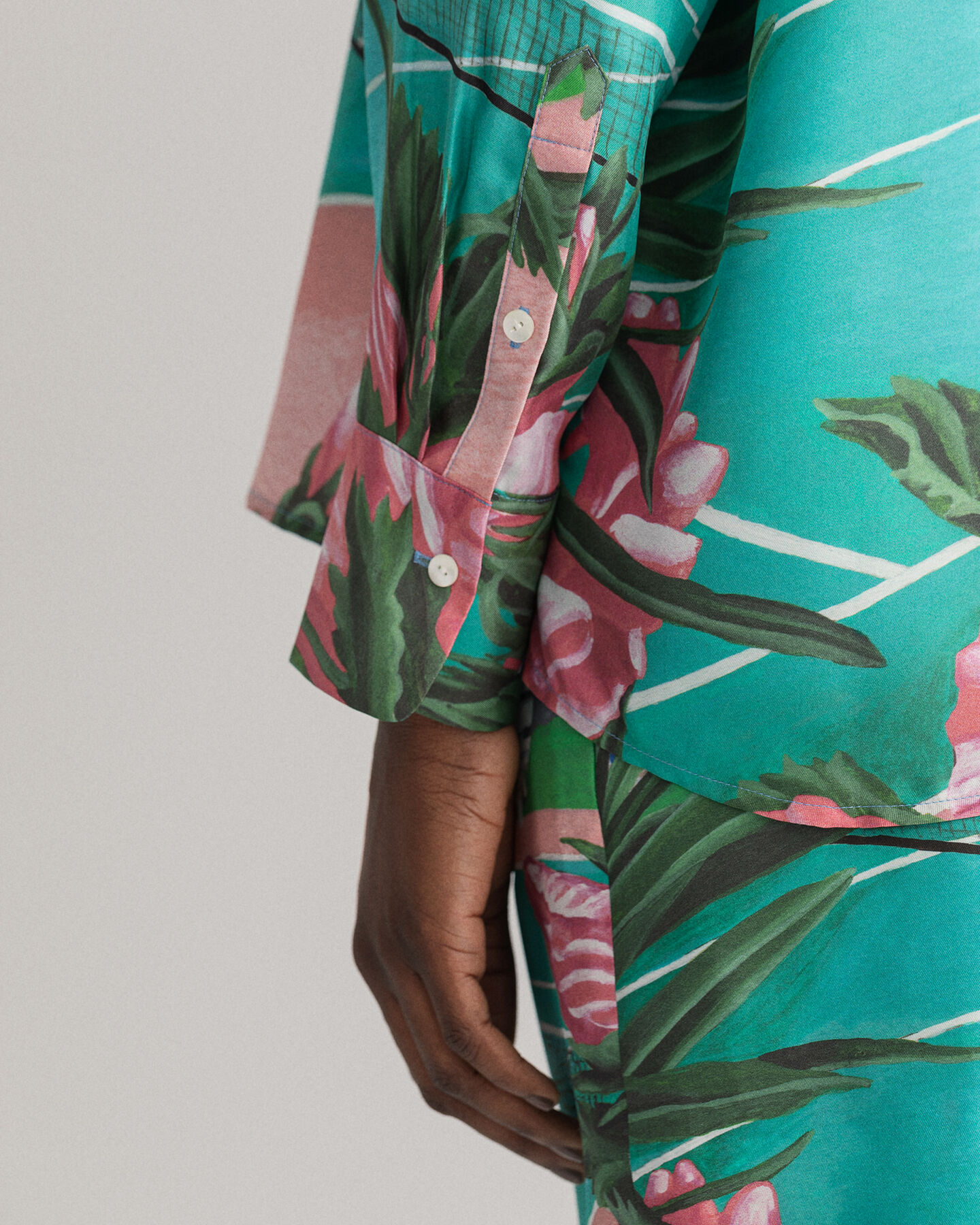 Camicia di seta con stampa Scenery