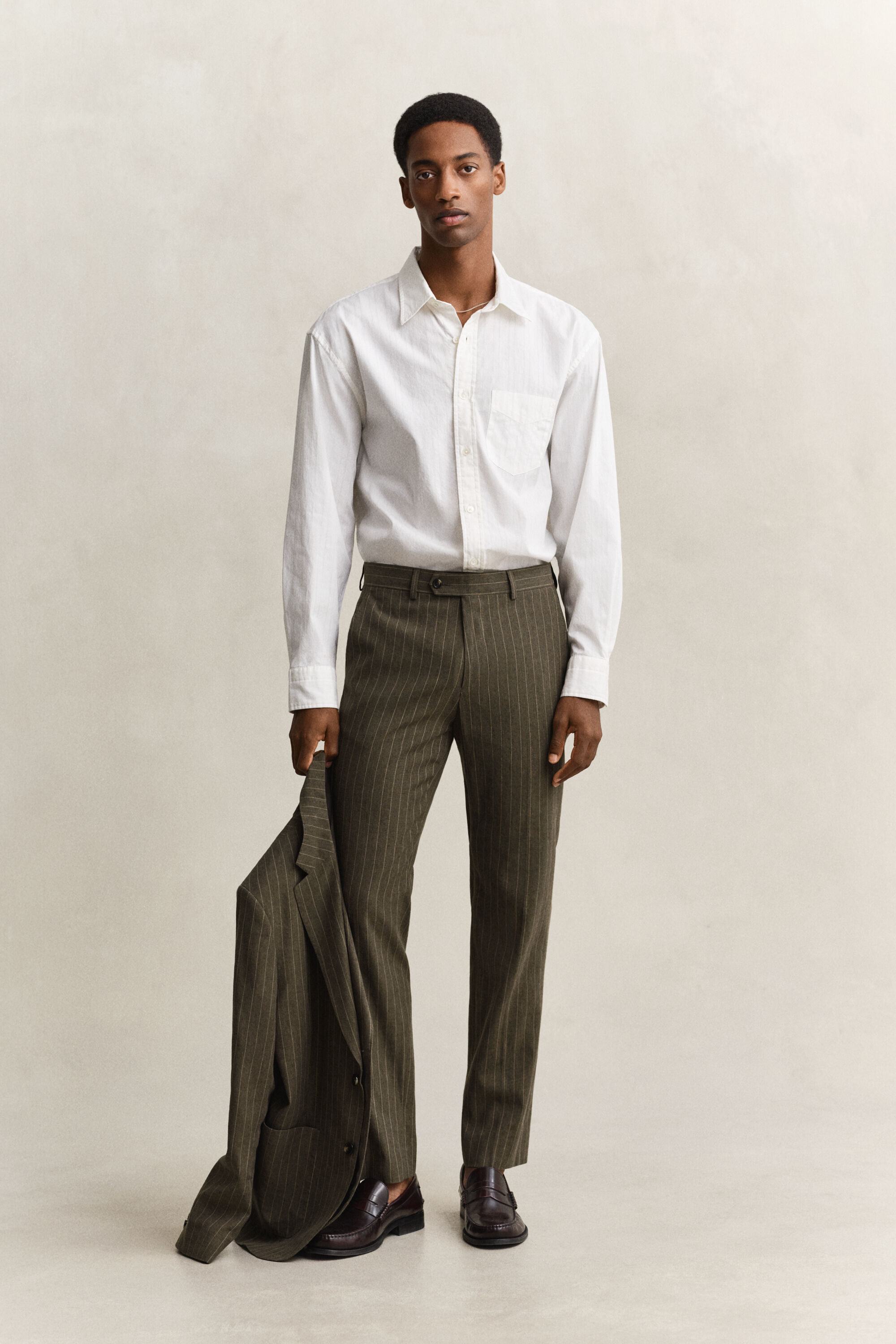 Camicia in tessuto a ratiera a righe relaxed fit