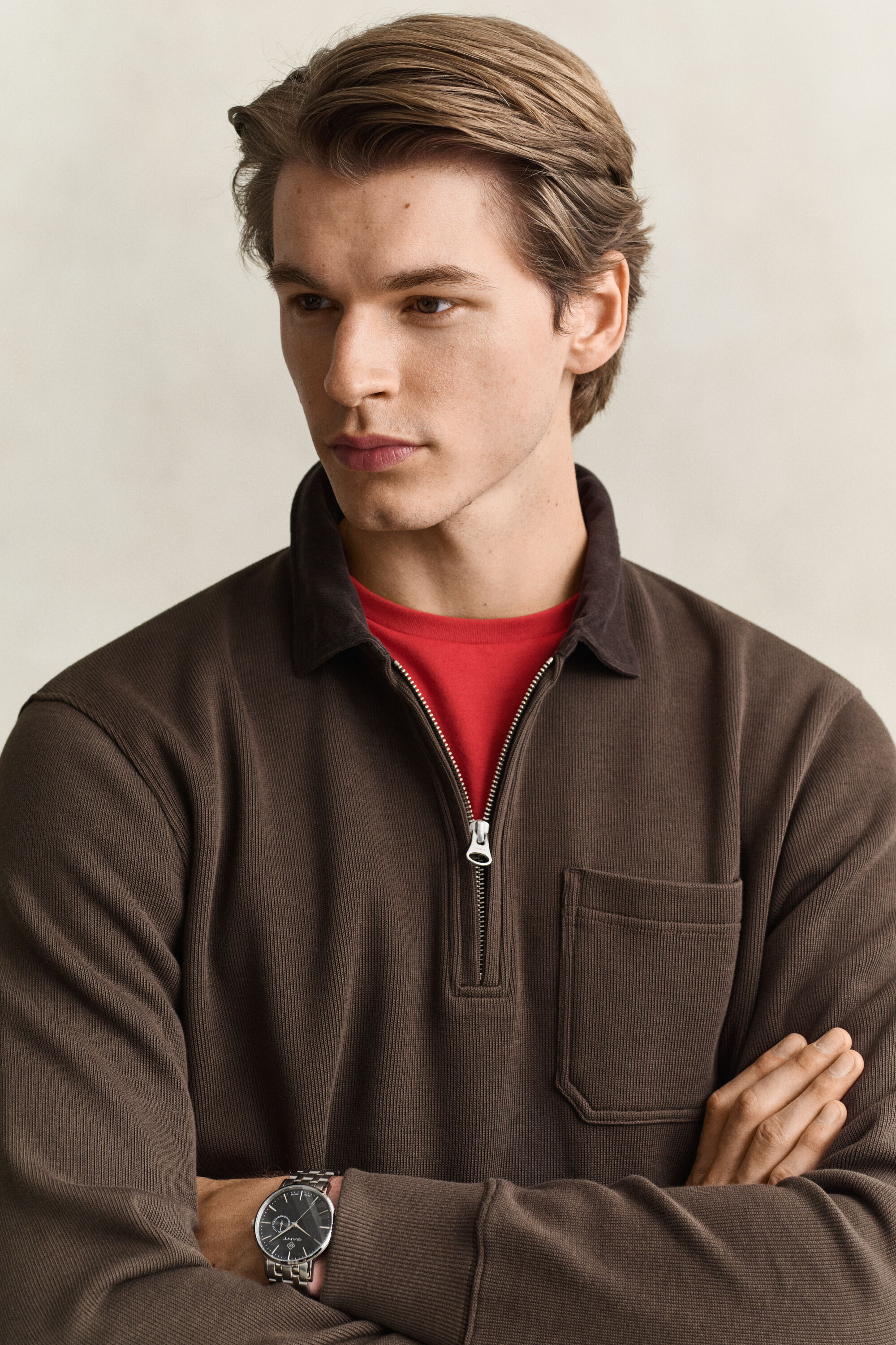 Rugger con zip corta