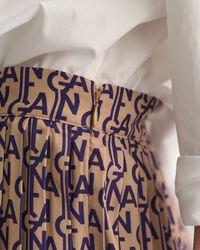 Gonna plissettata con stampa Monogram