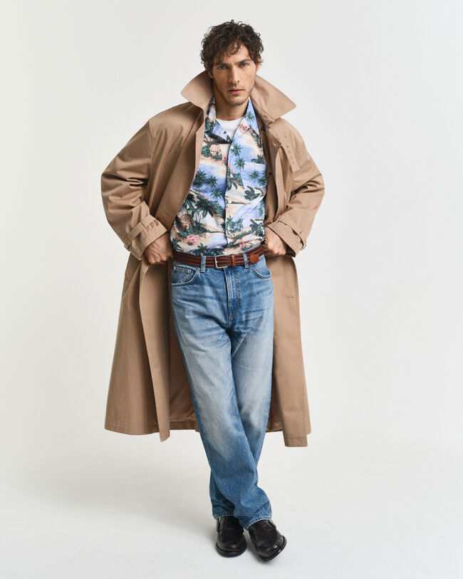 Camicia con stampa Resort Island relaxed fit