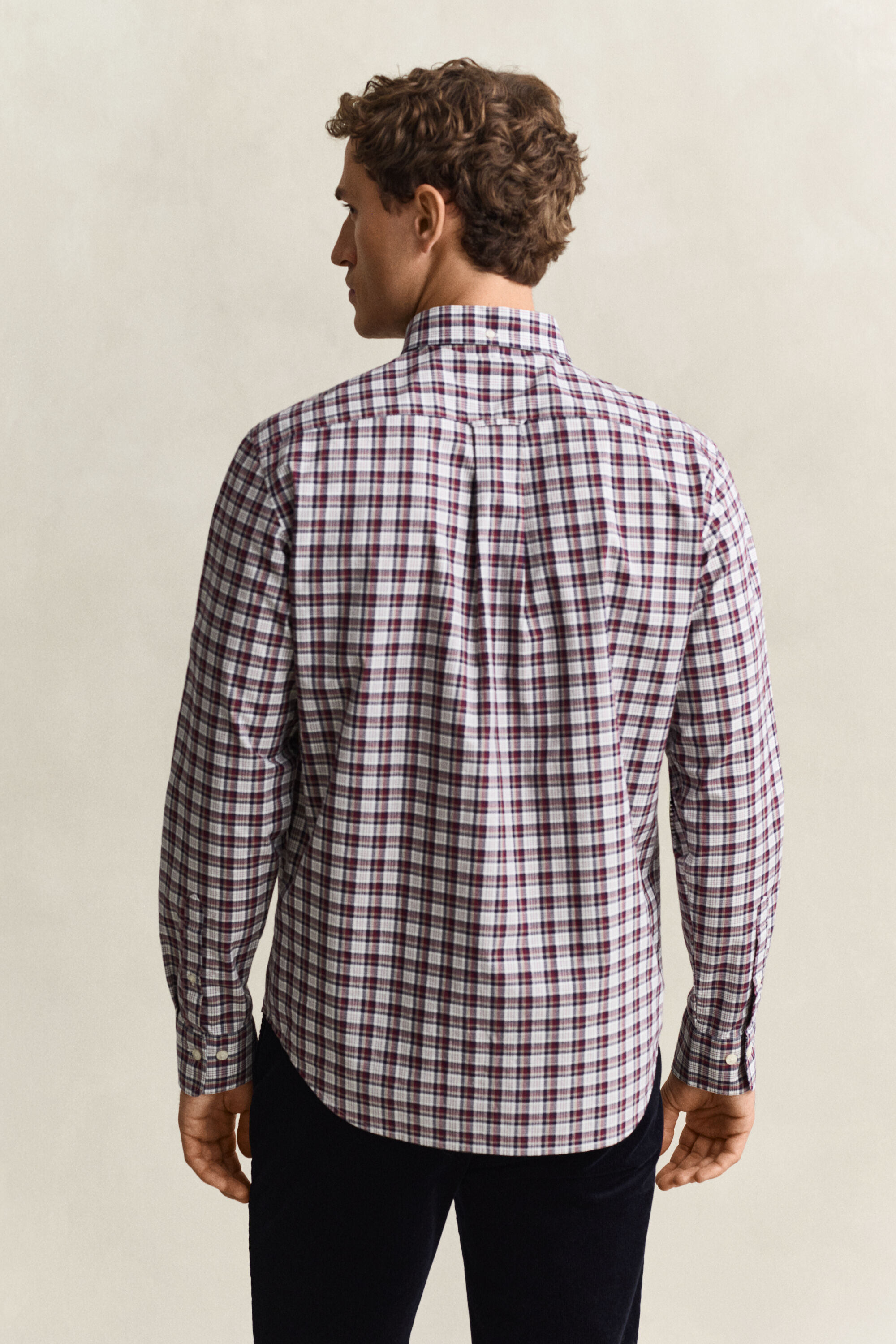 Camicia a quadri in popeline