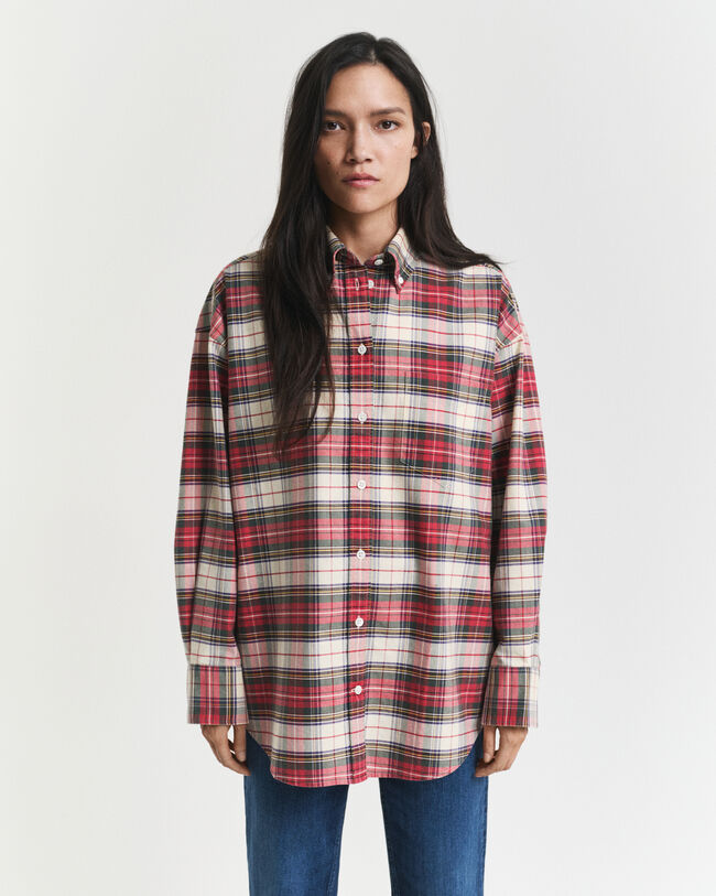 Camicia Oxford oversize a quadri