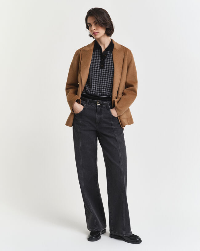 Polo in jacquard pied-de-poule