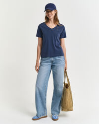 T-shirt Sunfaded con scollo a V