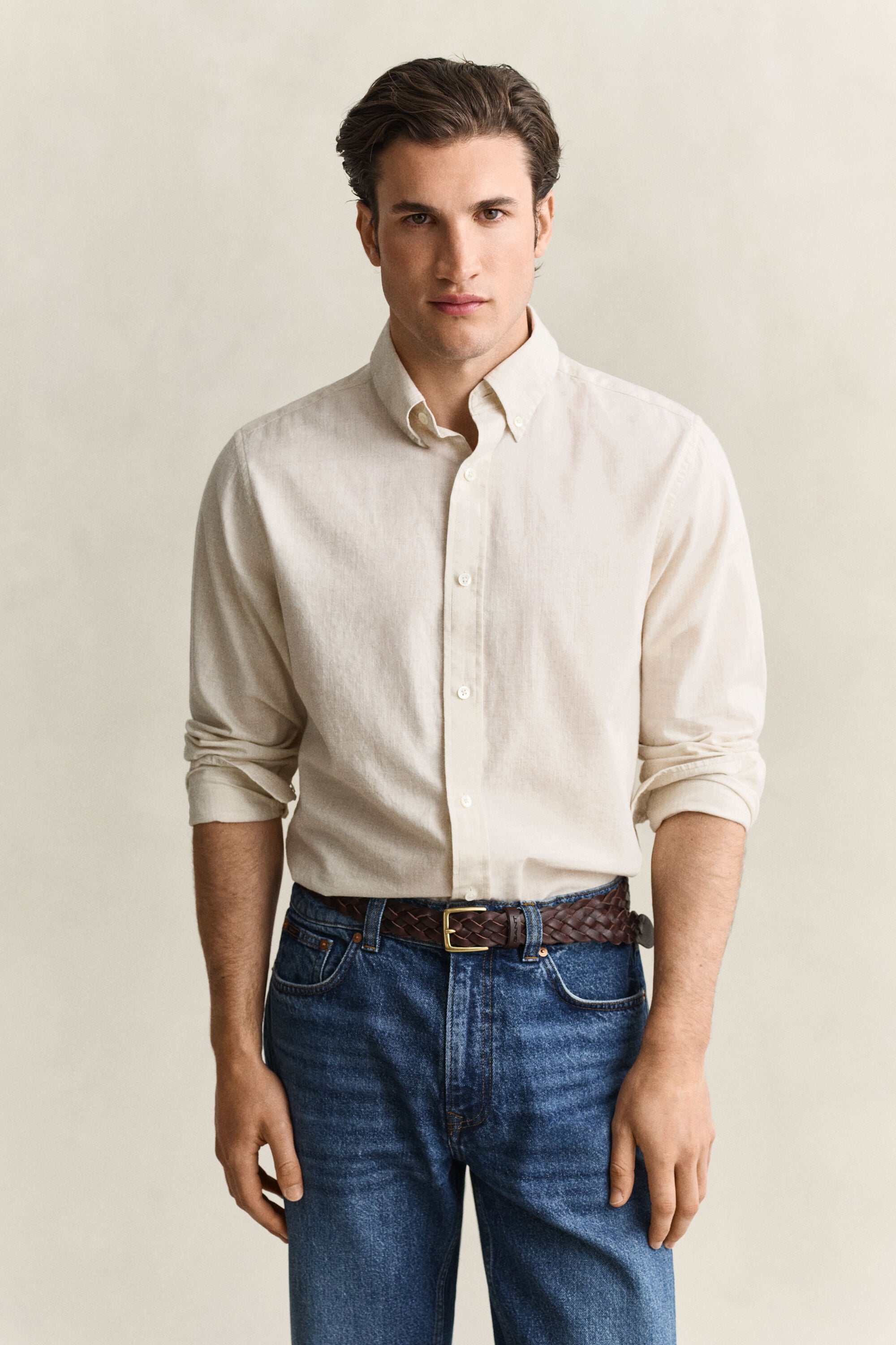 Camicia in cotone e cashmere
