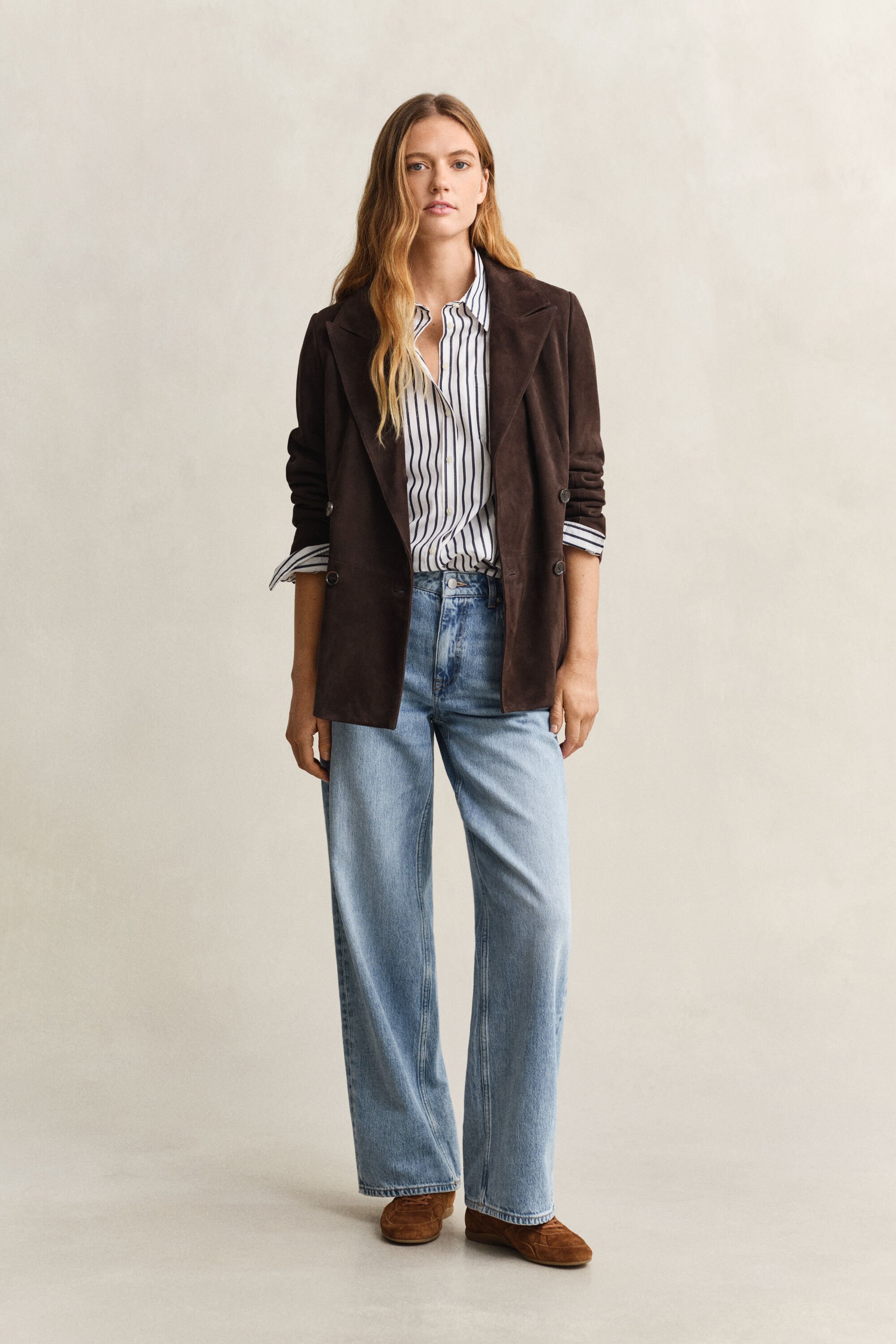 Camicia classica in popeline a righe relaxed fit