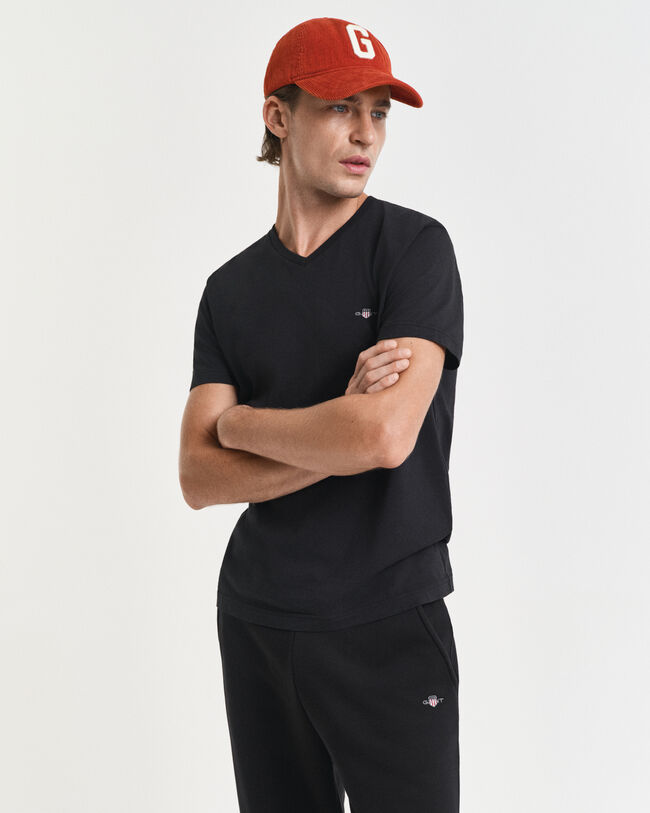 T-shirt Shield con scollo a V slim fit