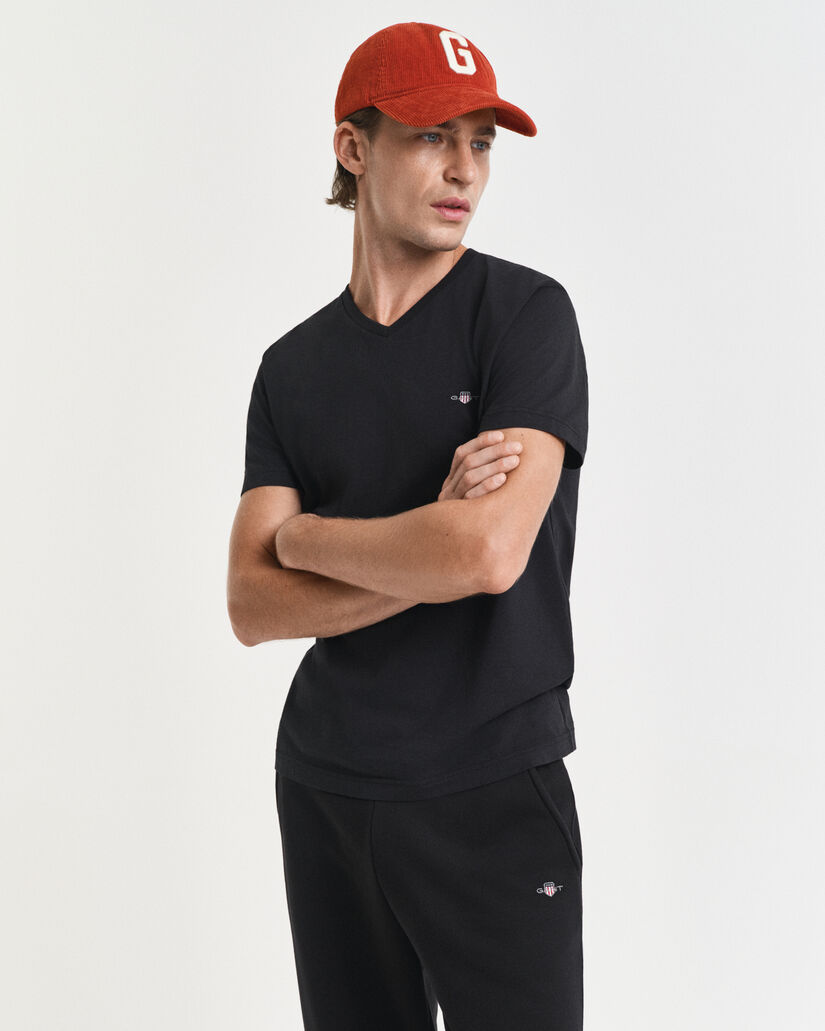 T-shirt Shield con scollo a V slim fit