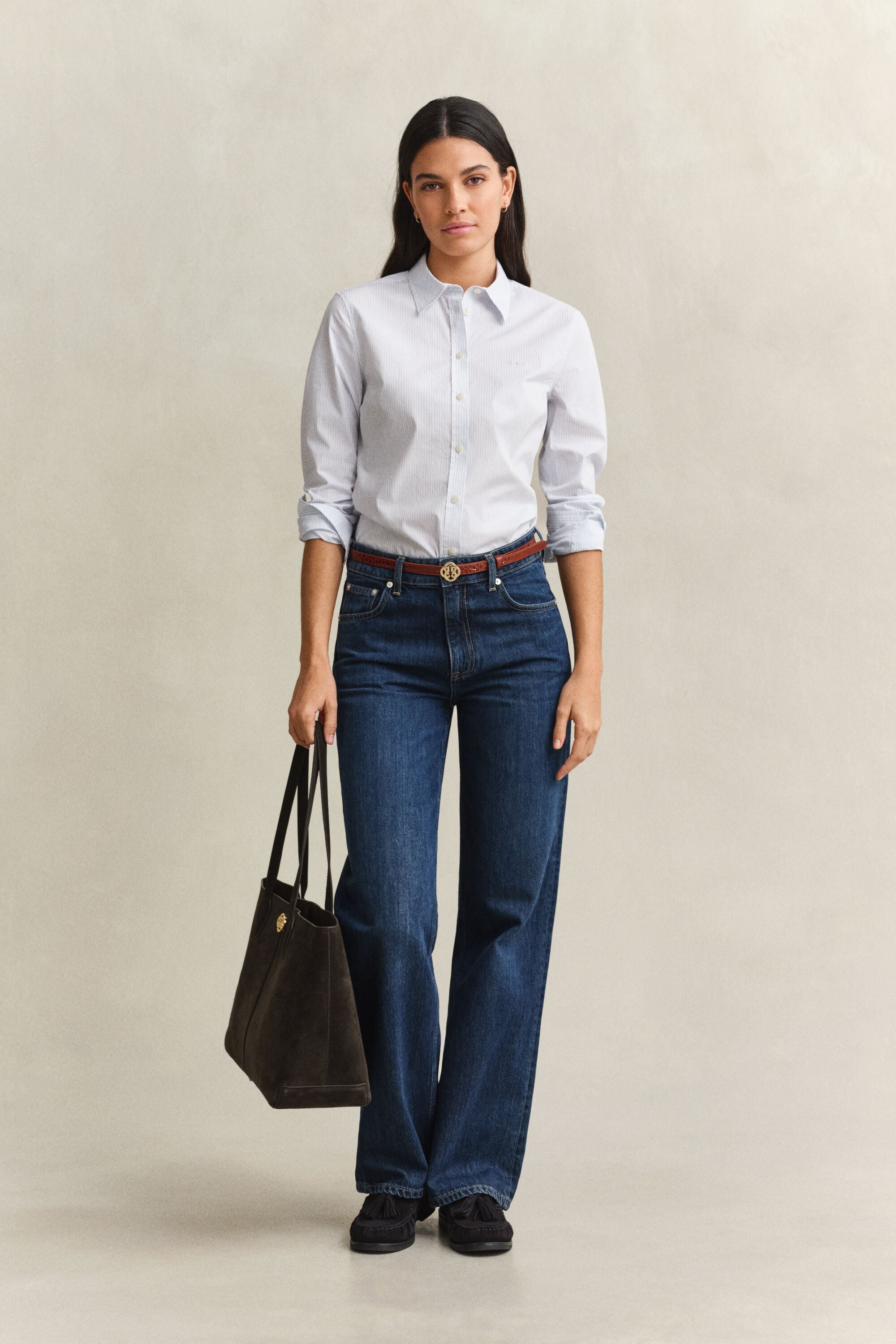 Camicia in popeline a righe
