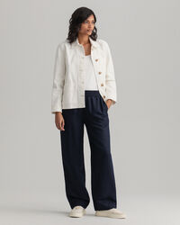 Pantaloni pull-on in lino-viscosa