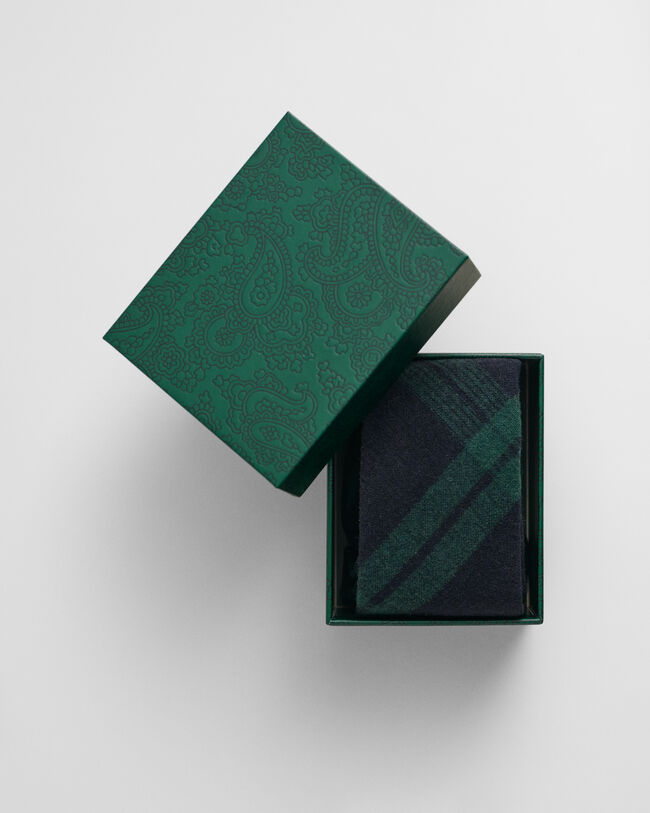 Confezione regalo con cravatta in flanella di lana a quadri