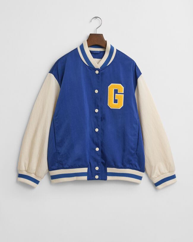 Varsity Jacket in raso con stemma G