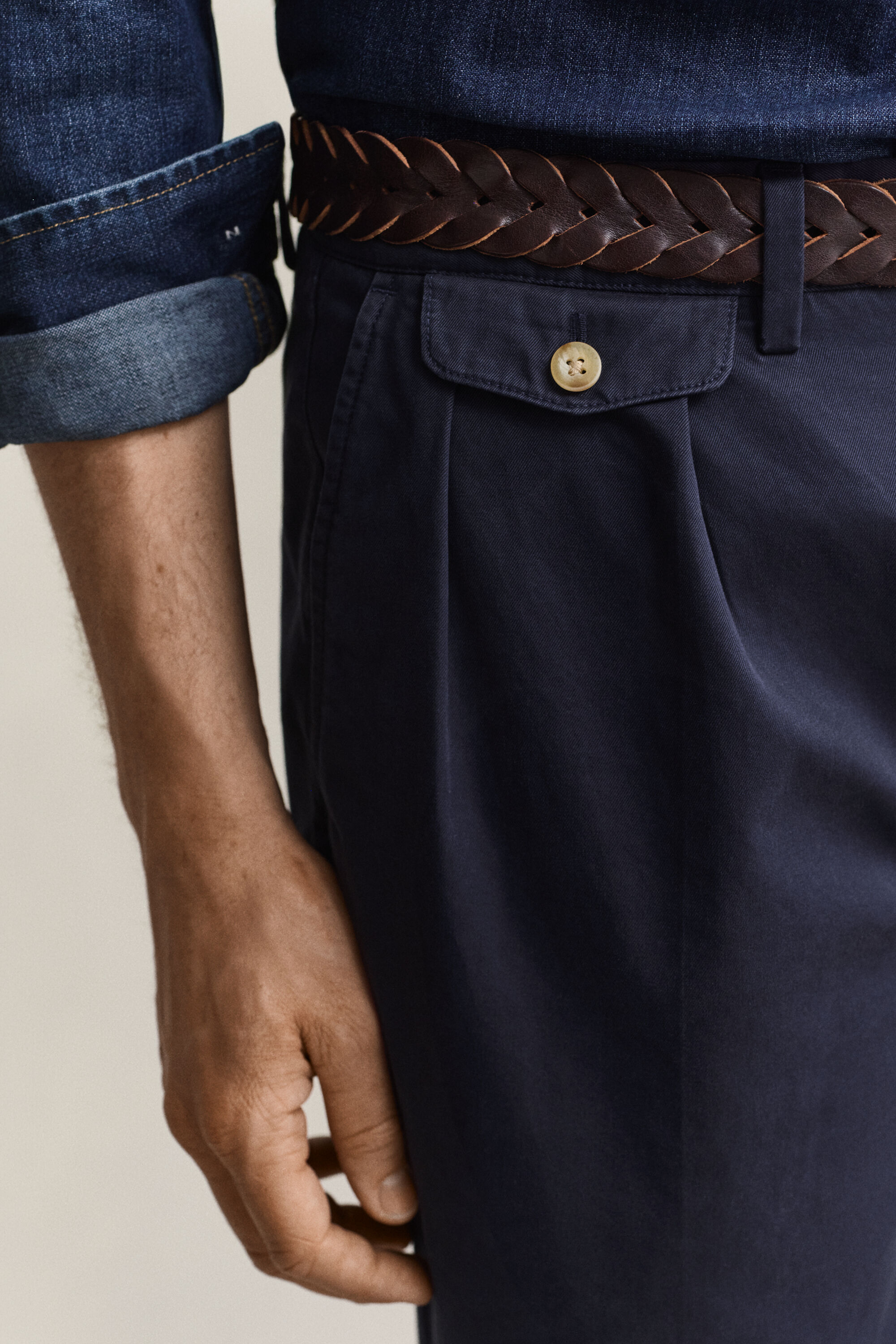 Pantaloni chino in twill di cotone