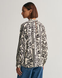 Blusa a collo alto con stampa Lace