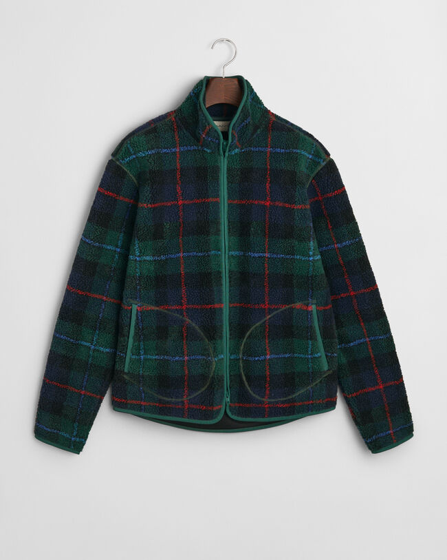 Giacca in pile a quadri