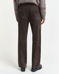 Jeans gamba dritta in camoscio