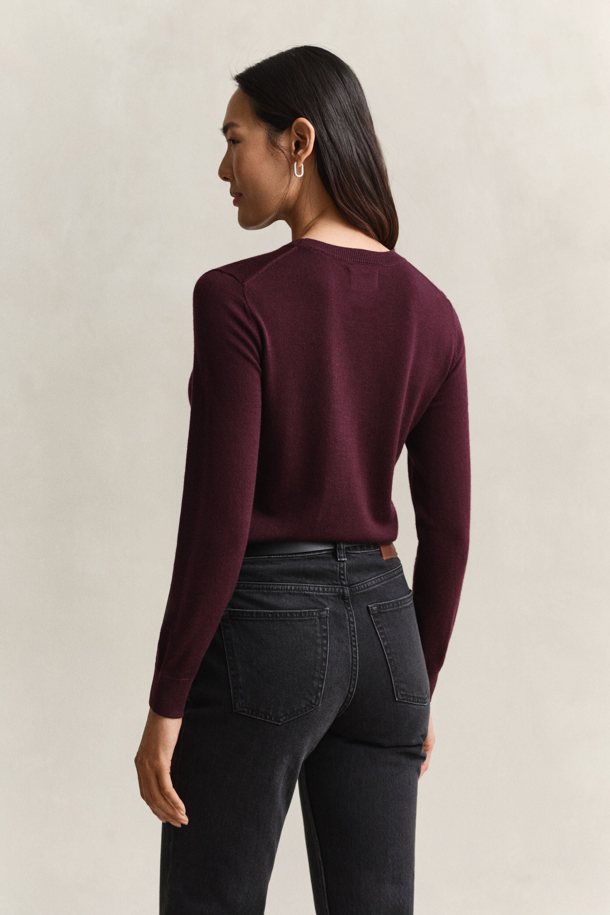Maglia girocollo in finissima lana merino