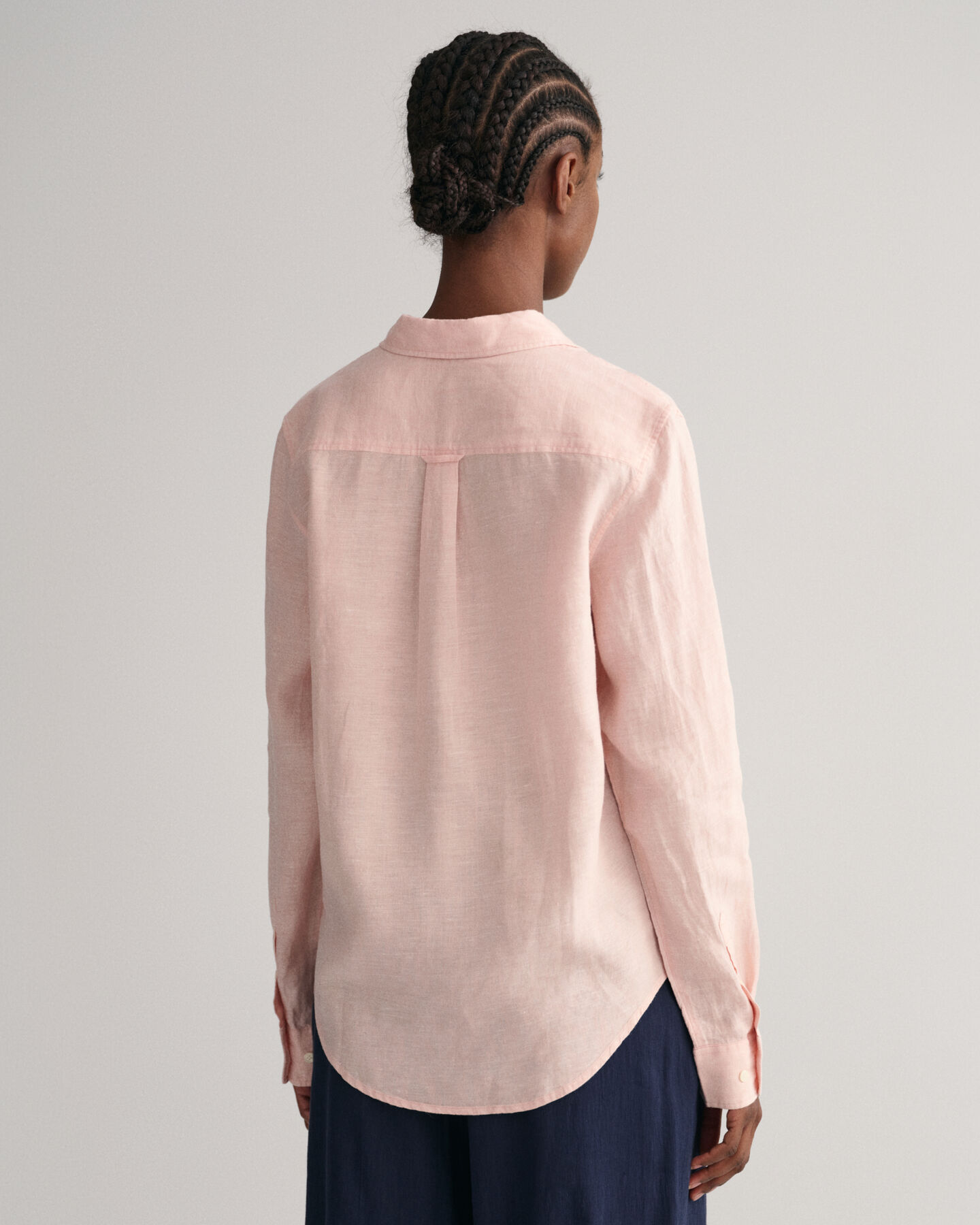 Camicia di lino a quadri in chambray regular fit